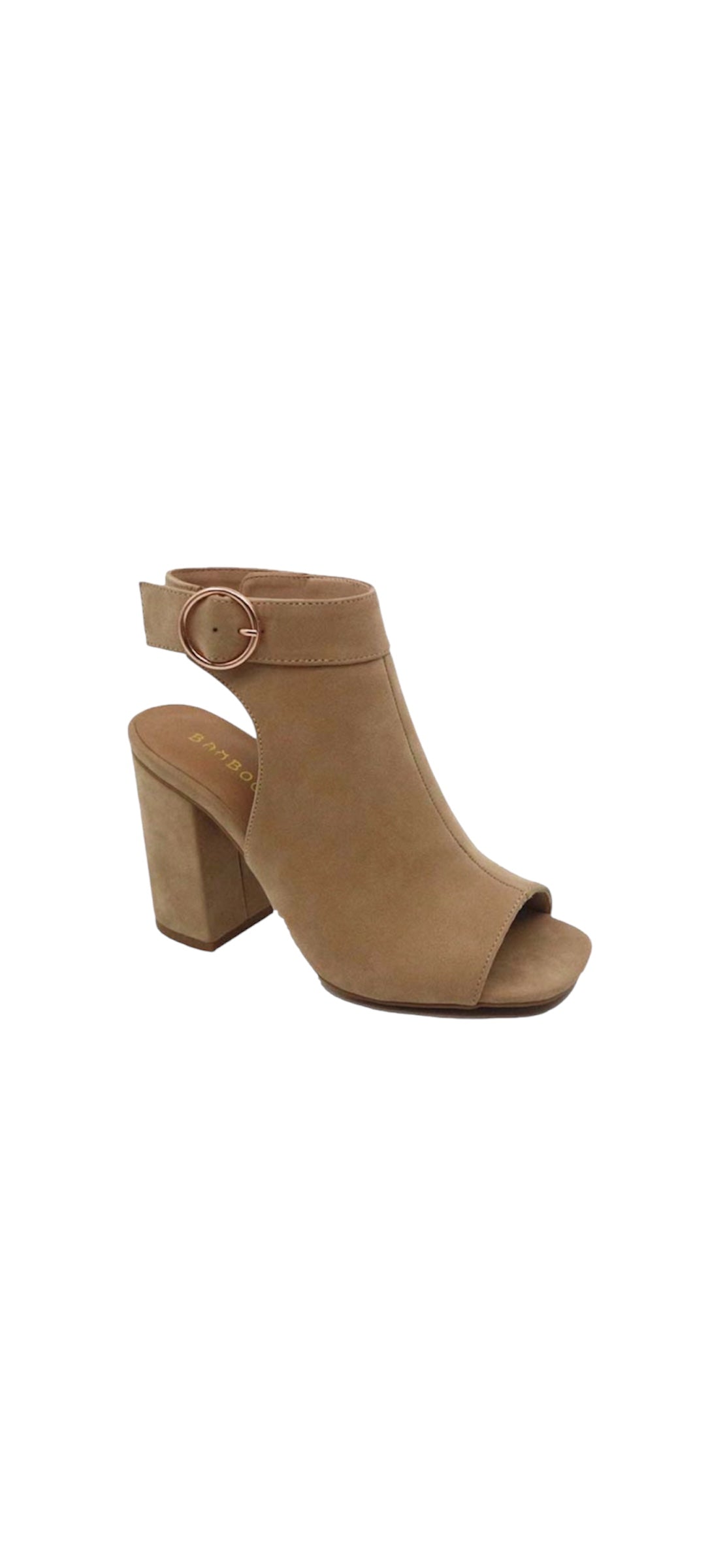 Tan suede mule slide heel