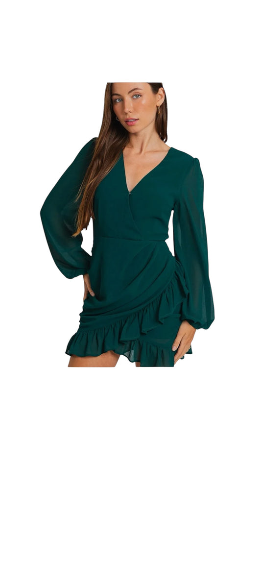 Emerald green mini dress