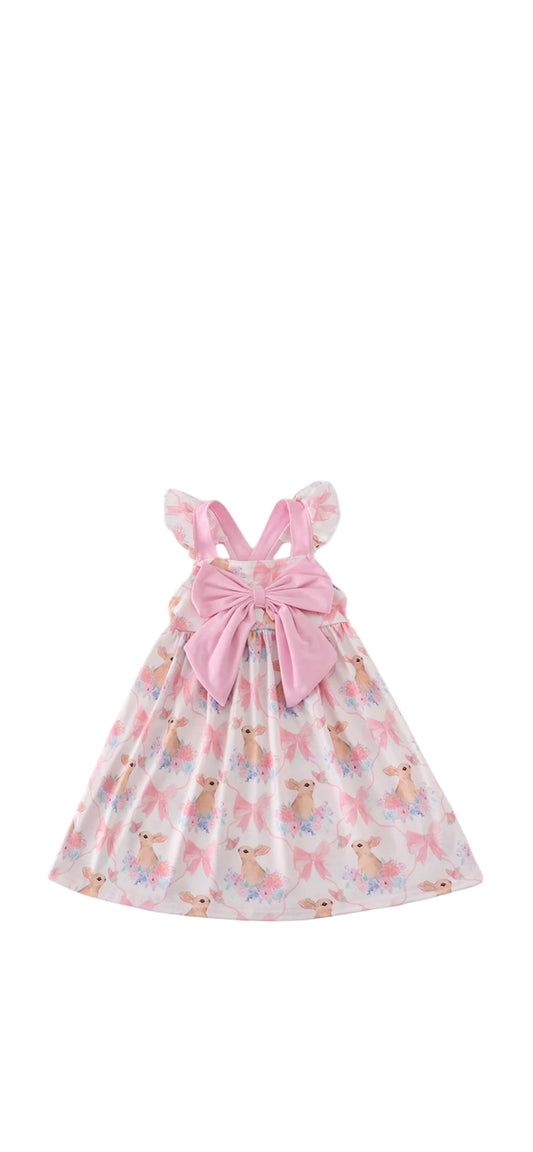 Pink Easter Bunny bow dress