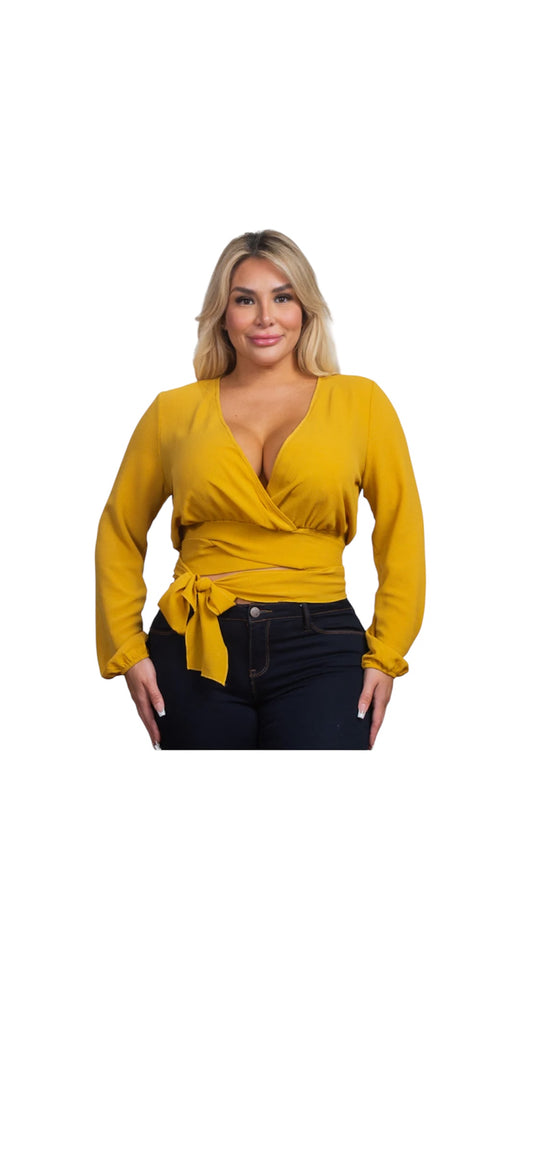 Mustard wrap shirt
