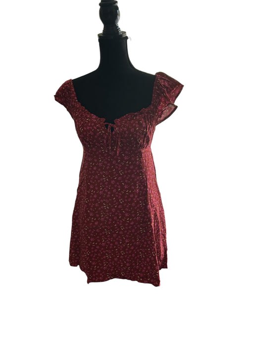 Red flower summer dress